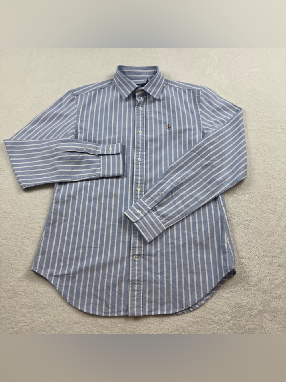SOLD Polo Ralph Lauren Oxford flesh pony shirt women’s size 6 striped blue